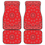 Red Black And White Bandana Print Front and Back Car Floor Mats