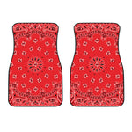 Red Black And White Bandana Print Front Car Floor Mats