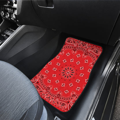 Red Black And White Bandana Print Front Car Floor Mats