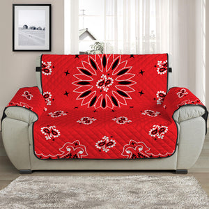 Red Black And White Bandana Print Half Sofa Protector