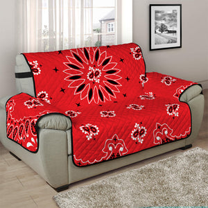 Red Black And White Bandana Print Half Sofa Protector