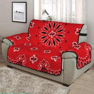 Red Black And White Bandana Print Half Sofa Protector