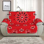 Red Black And White Bandana Print Half Sofa Protector