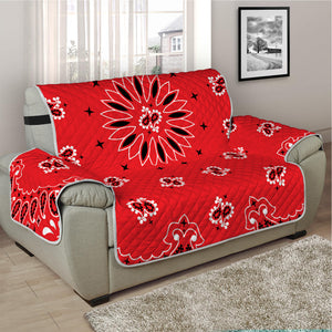 Red Black And White Bandana Print Half Sofa Protector