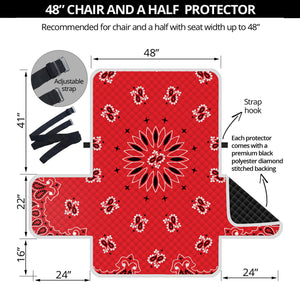 Red Black And White Bandana Print Half Sofa Protector