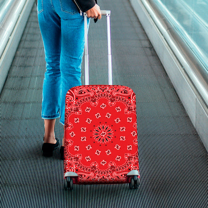 Red Black And White Bandana Print Luggage Cover