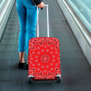 Red Black And White Bandana Print Luggage Cover