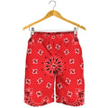 Red Black And White Bandana Print Men's Shorts