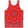 Red Black And White Bandana Print Men's Tank Top