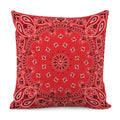 Red Black And White Bandana Print Pillow Cover