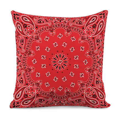 Red Black And White Bandana Print Pillow Cover