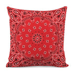 Red Black And White Bandana Print Pillow Cover