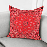 Red Black And White Bandana Print Pillow Cover