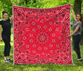 Red Black And White Bandana Print Quilt