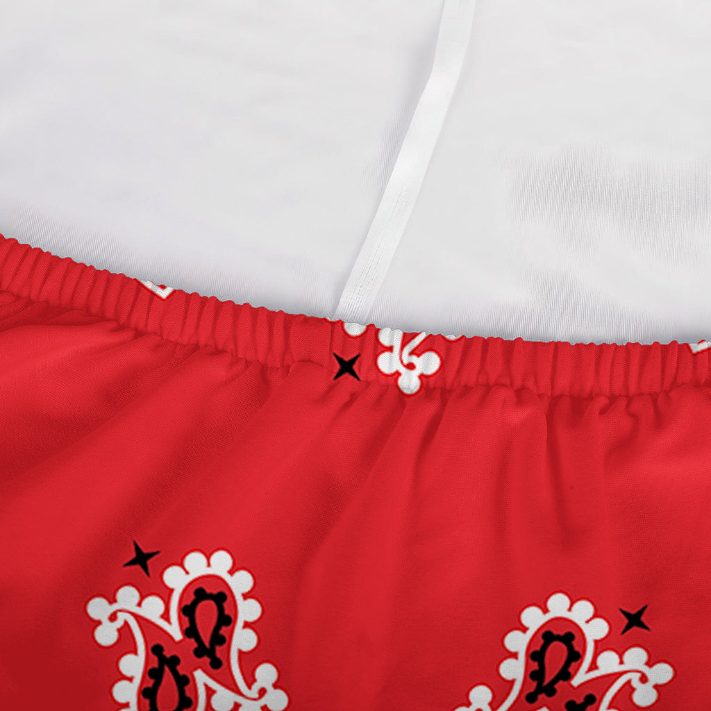 Red Black And White Bandana Print Sofa Cover