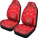 Red Black And White Bandana Print Universal Fit Car Seat Covers