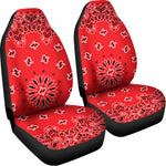 Red Black And White Bandana Print Universal Fit Car Seat Covers