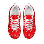 Red Black And White Bandana Print White Sneakers