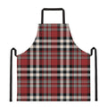 Red Black And White Border Tartan Print Apron