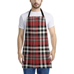 Red Black And White Border Tartan Print Apron