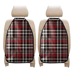 Red Black And White Border Tartan Print Car Seat Organizers