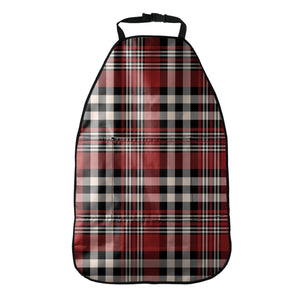 Red Black And White Border Tartan Print Car Seat Organizers