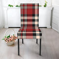 Red Black And White Border Tartan Print Dining Chair Slipcover