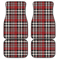 Red Black And White Border Tartan Print Front and Back Car Floor Mats
