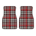 Red Black And White Border Tartan Print Front Car Floor Mats