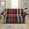 Red Black And White Border Tartan Print Loveseat Protector