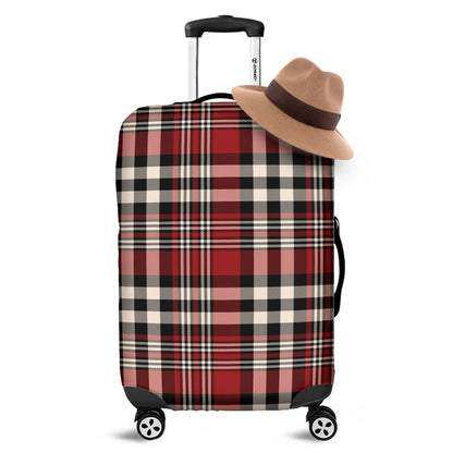 Red Black And White Border Tartan Print Luggage Cover