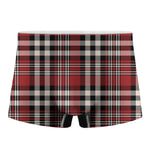 Red Black And White Border Tartan Print Men's Boxer Briefs