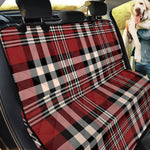 Red Black And White Border Tartan Print Pet Car Back Seat Cover