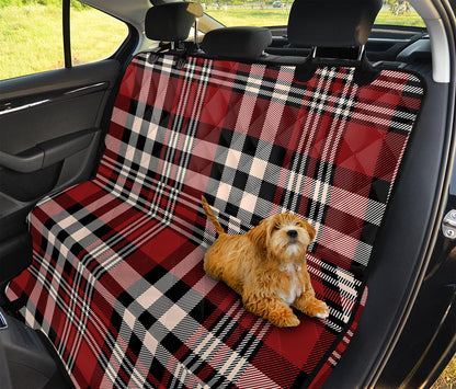 Red Black And White Border Tartan Print Pet Car Back Seat Cover