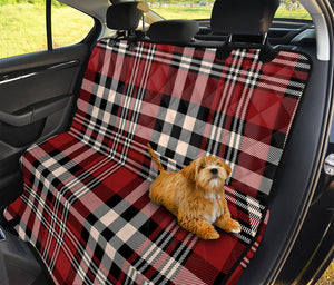 Red Black And White Border Tartan Print Pet Car Back Seat Cover