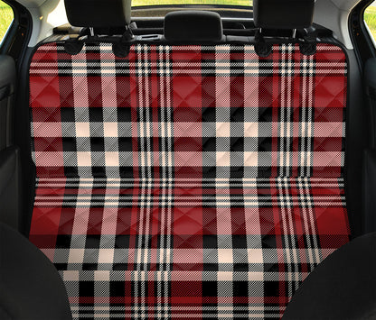 Red Black And White Border Tartan Print Pet Car Back Seat Cover