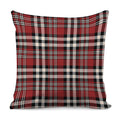 Red Black And White Border Tartan Print Pillow Cover
