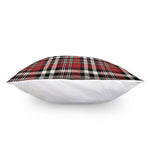 Red Black And White Border Tartan Print Pillow Cover