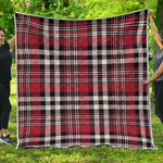 Red Black And White Border Tartan Print Quilt