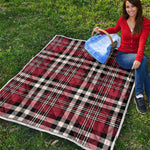 Red Black And White Border Tartan Print Quilt