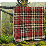 Red Black And White Border Tartan Print Quilt