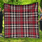 Red Black And White Border Tartan Print Quilt