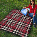 Red Black And White Border Tartan Print Quilt