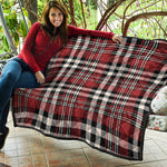 Red Black And White Border Tartan Print Quilt