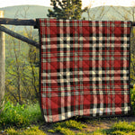 Red Black And White Border Tartan Print Quilt