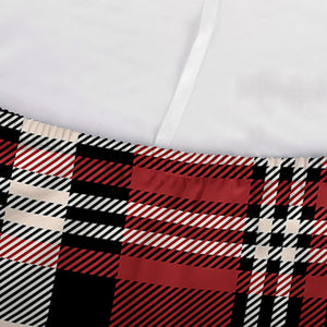 Red Black And White Border Tartan Print Sofa Cover