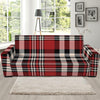 Red Black And White Border Tartan Print Sofa Slipcover