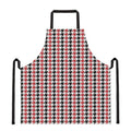 Red Black And White Houndstooth Print Apron