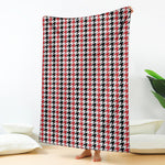Red Black And White Houndstooth Print Blanket