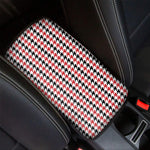Red Black And White Houndstooth Print Car Center Console Cover